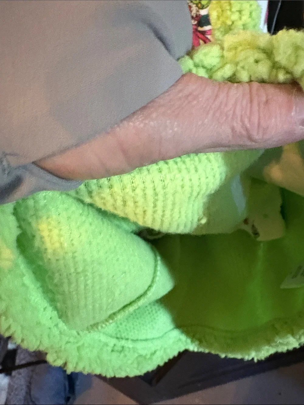 The Grinch Plush Sherpa Suspender Dress in Bright Green - Kids